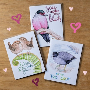 Ensemble de 3 oiseaux pour la Saint-Valentin, 100 % papier recyclé, amitié, anniversaire d'amour