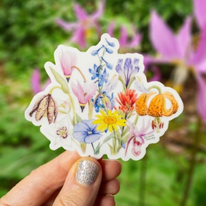 Western Wildflowers 3.5" Medium vinyl sticker - waterproof - for car, laptop, water bottle, etc.