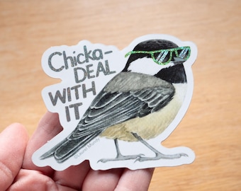 Chicka-DEAL with it 3" glitter MEDIUM vinyl sticker - waterproof dishwasher safe