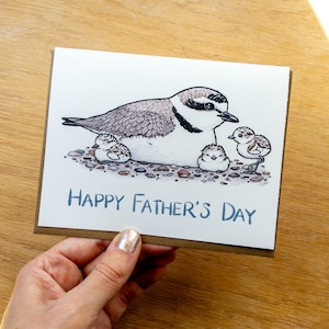 Joyeuse fête des pères, carte de voeux papa et poussins pluvieux neigeux papier 100 % recyclé