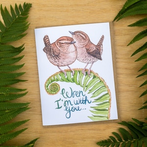 Tarjeta de felicitación Wren I'm with You para San Valentín, aniversario, boda, papel 100 % reciclado