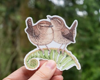 Wren Friends 3" Medium vinyl sticker Wren I'm with You weatherproof wildlife bird sticker