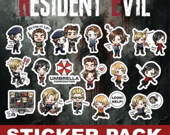 Resident Evil Fanart Aufkleber | Vinyl PVC Laptop Wasserflasche Abziehbilder