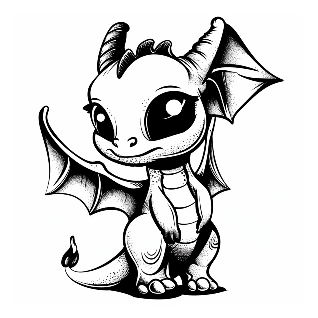 4 Cute Baby Dragon SVG/PNG – Fantasy Clipart Digital Cut Files for ...