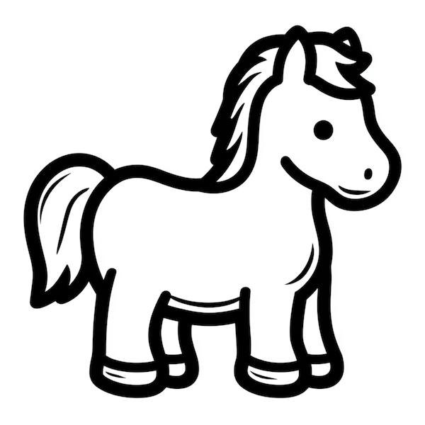Schattig paard – PNG 4063x4063 px 300 DPI + SVG voor Cricut, transparante achtergrond, commercieel gebruik