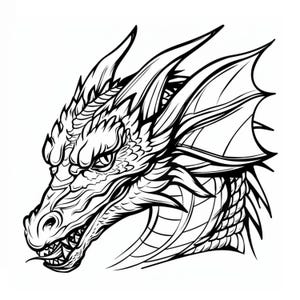 4 drakhuvuden SVG/PNG – Digitala klippfiler för Cricut och Silhouette – 4063x4063px, 300DPI, transparent bakgrund, kommersiellt bruk