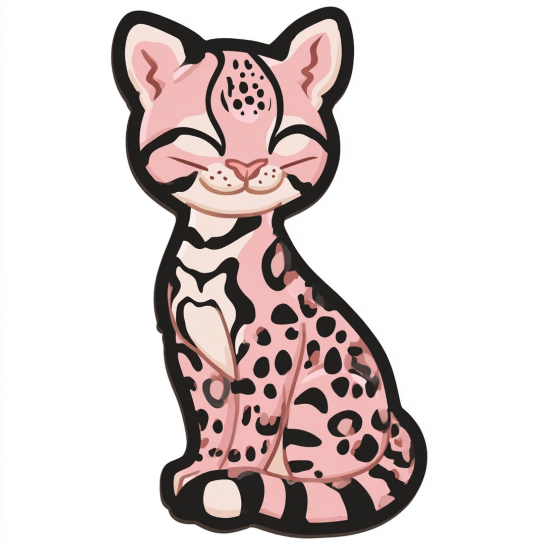 4 Cute Colorful Ocelots | Ocelot Clipart PNG SVG | Kawaii Wild Cat ...