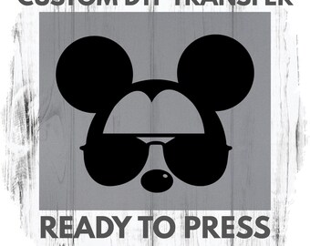 Mickey Mouse with Sunglasses DTF Transfer - Ready to Press Custom Heat Transfer - Disney Inspired T-Shirt Iron On