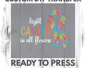 Cancer Awareness Ribbon DTF Transfer – Ready to Press Heat Transfer