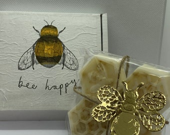 Handmade Honey and Wholegrain hand soap personalised gift set.