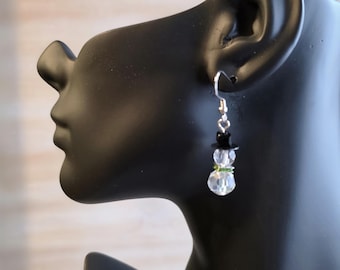 Crystal Snowman Earrings – Handmade Holiday Sparkle