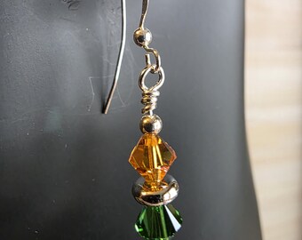 Green and Gold Earrings  - Packers Jewelry  -  Green Bay Jewelry Green Bay Fan Jewelry
