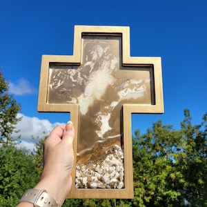 Gold und Elfenbein Großes Kreuz - Wand Kreuz - Wohnkultur - Chistian Glaube - Elfenbein und Gold Kreuz - Kommunion Geschenkidee, Konfirmation Geschenkideen