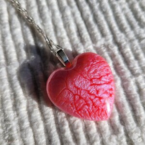 Heart Necklace - Pink Elegance Heart Pendant -   Resin Pendant  -  Heart Pendant  -  Pink Heart Necklace - Valentines Necklace