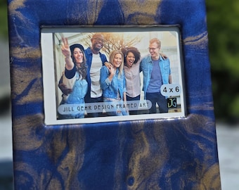 Deep Blue and Gold Shimmer Frame - Golden Shimmer Frame - Gift for Anyone