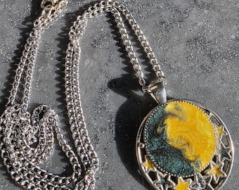 Green Bay Necklace - Green and Yellow Star Necklace / Gift idea for Green Bay fans / Sports Necklace / Gift ideas