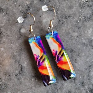 Hawaiian themed earrings  - Summer Jewelry  -  Dangle Jewelry  - Jill Gehr Design  - Wearable Art Earrings
