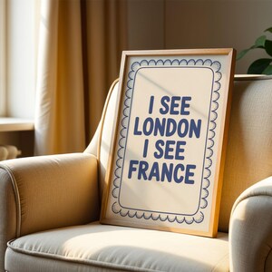 Funny Bathroom Sign Poster: “I See London I See France” Toilet Humor Print image 15