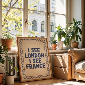 Funny Bathroom Sign Poster: “I See London I See France” Toilet Humor Print image 10