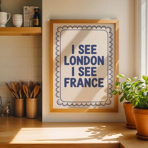 Funny Bathroom Sign Poster: “I See London I See France” Toilet Humor Print image 7