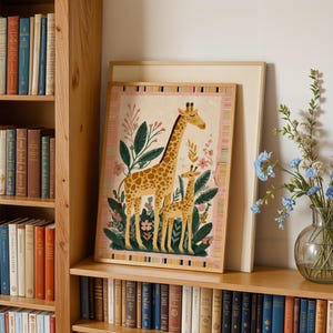 Giraffe Art Print: Jungle Kids Nursery Colorful Animal Illustration Bedroom Decor image 10