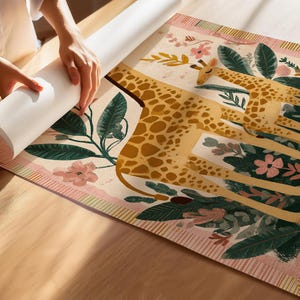Giraffe Art Print: Jungle Kids Nursery Colorful Animal Illustration Bedroom Decor image 9