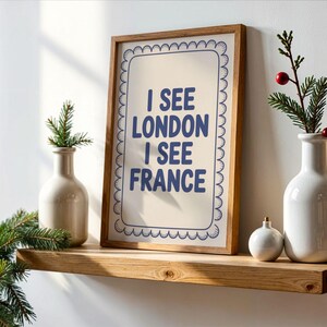 Funny Bathroom Sign Poster: “I See London I See France” Toilet Humor Print image 9