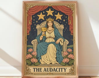 Funny Tarot Card Poster: The Audacity Feminist Witchy Art Print Decor