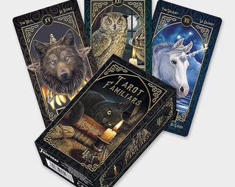 Familiars Tarot Deck, 78 tarot cards, booklet + tarot blind reading • tarot tool, oracle tool, tarot cards, esoteric tool, divination tool