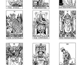 Tarot Coloring Book - Printable Tarot card coloring pages 78 cards, rider waite tarot printable colouring book pdf