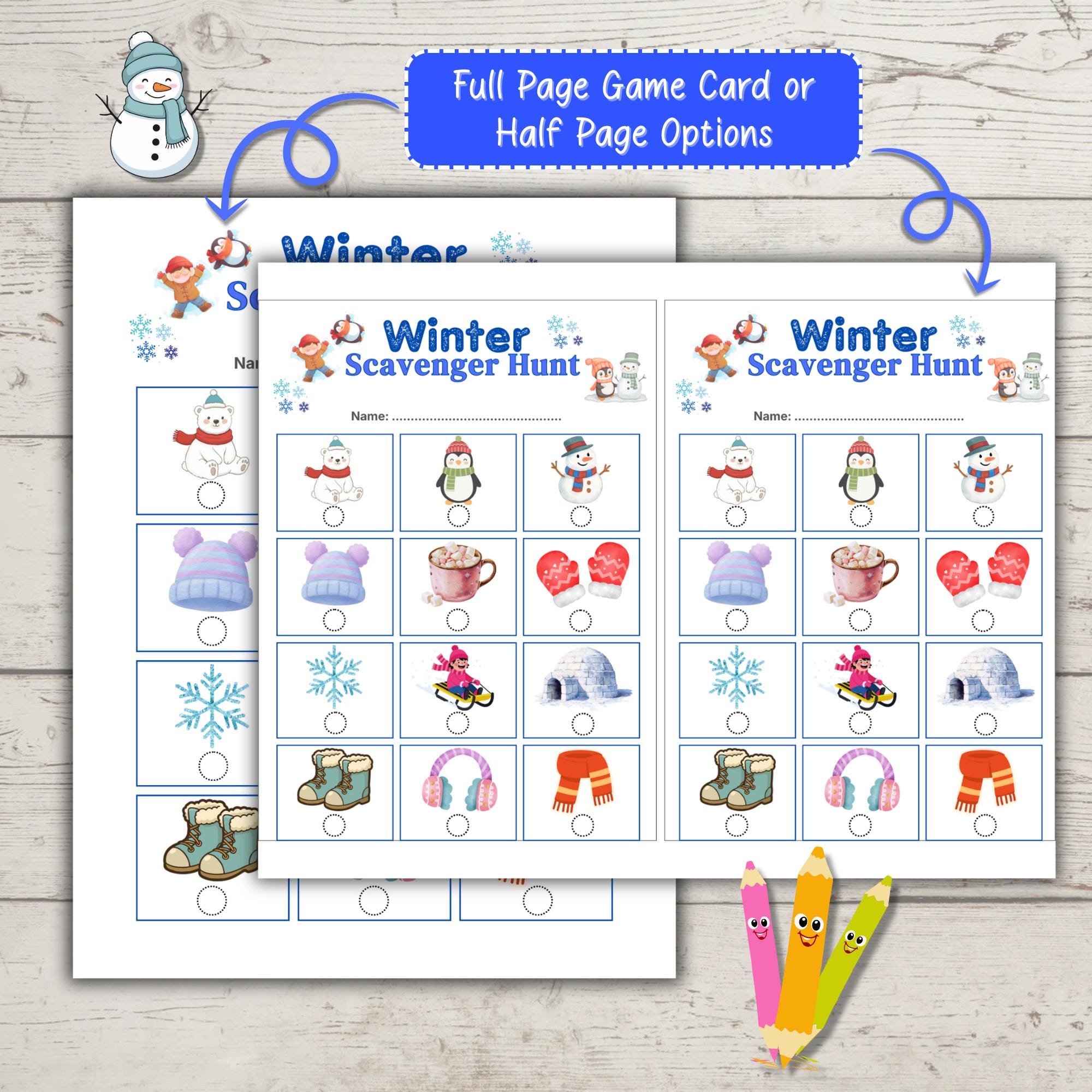 Winter Scavenger Hunt Printable for Kids | Fun Seasonal Game | A4 & US ...