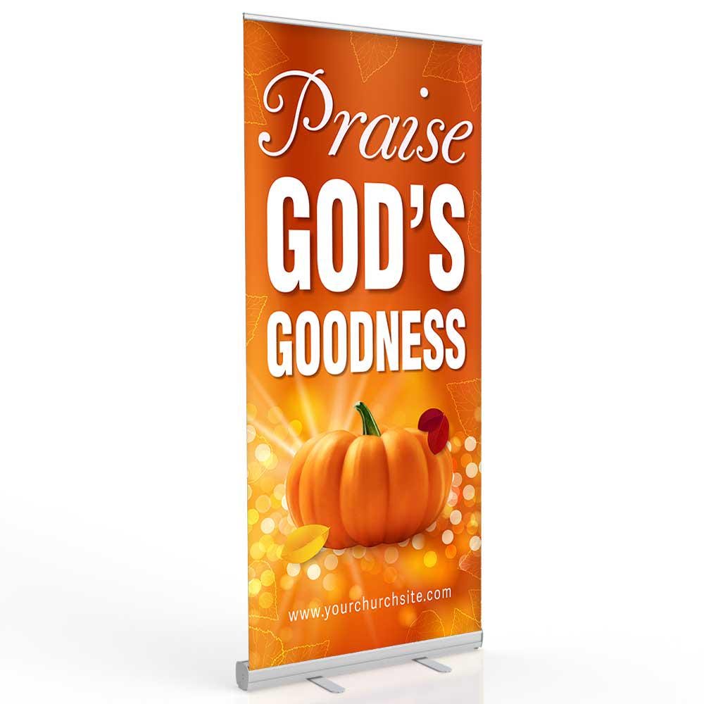 God's Goodness Thanksgiving Retractable Banner, Church Event Decor (36 ...