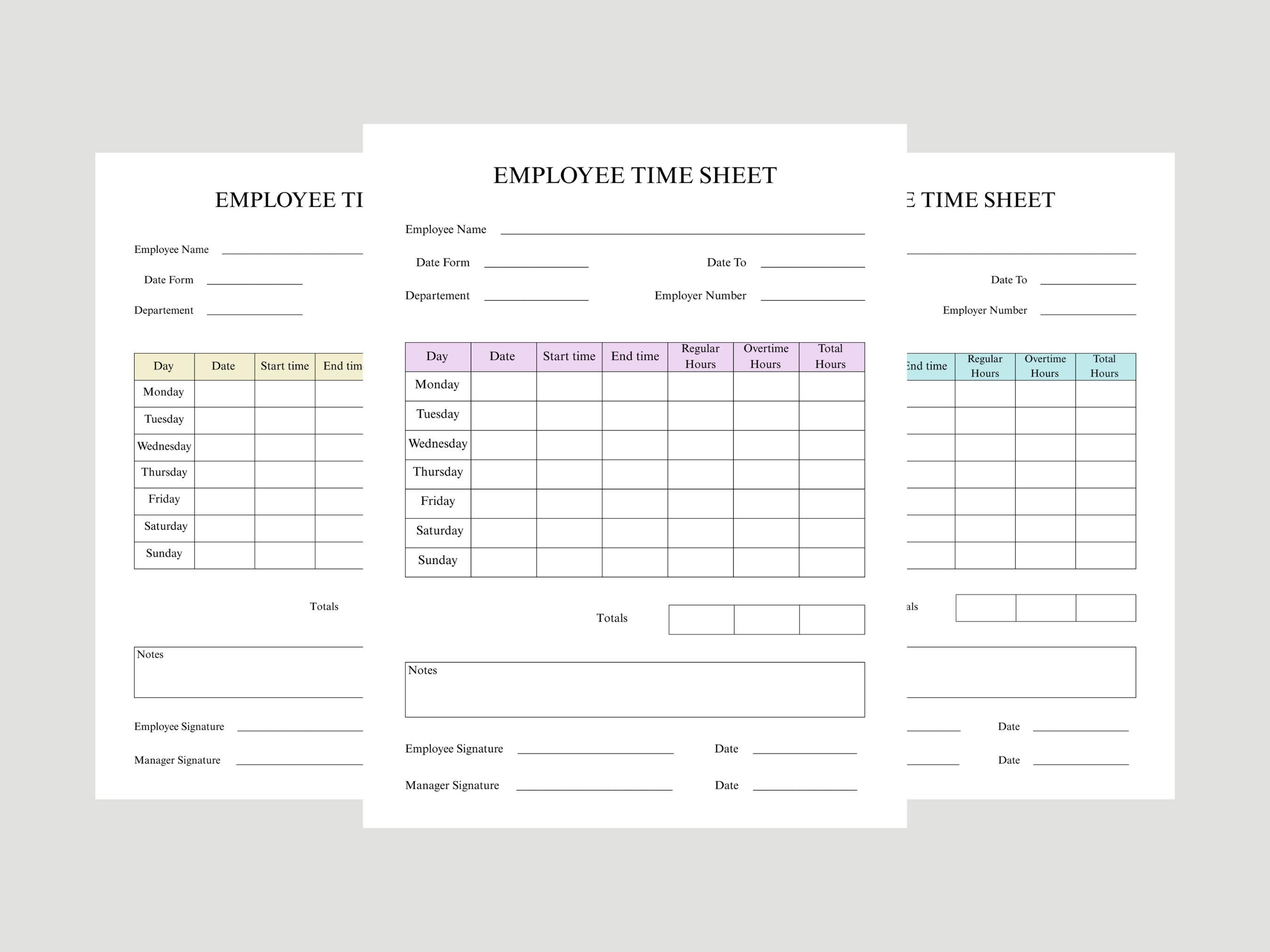 Weekly Employee Time Sheet | Printable Work Log (PDF) - Etsy Australia
