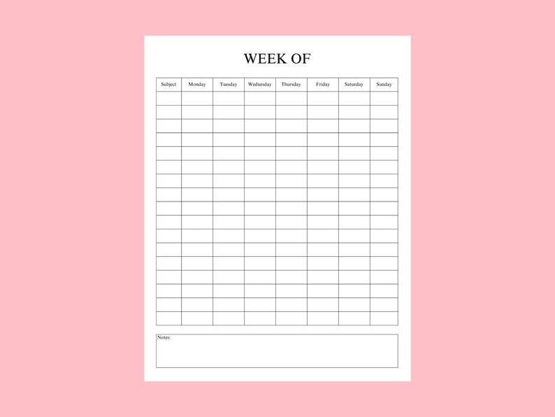 Editable Weekly Planner Printable | Canva Weekly Schedule | Minimal ...