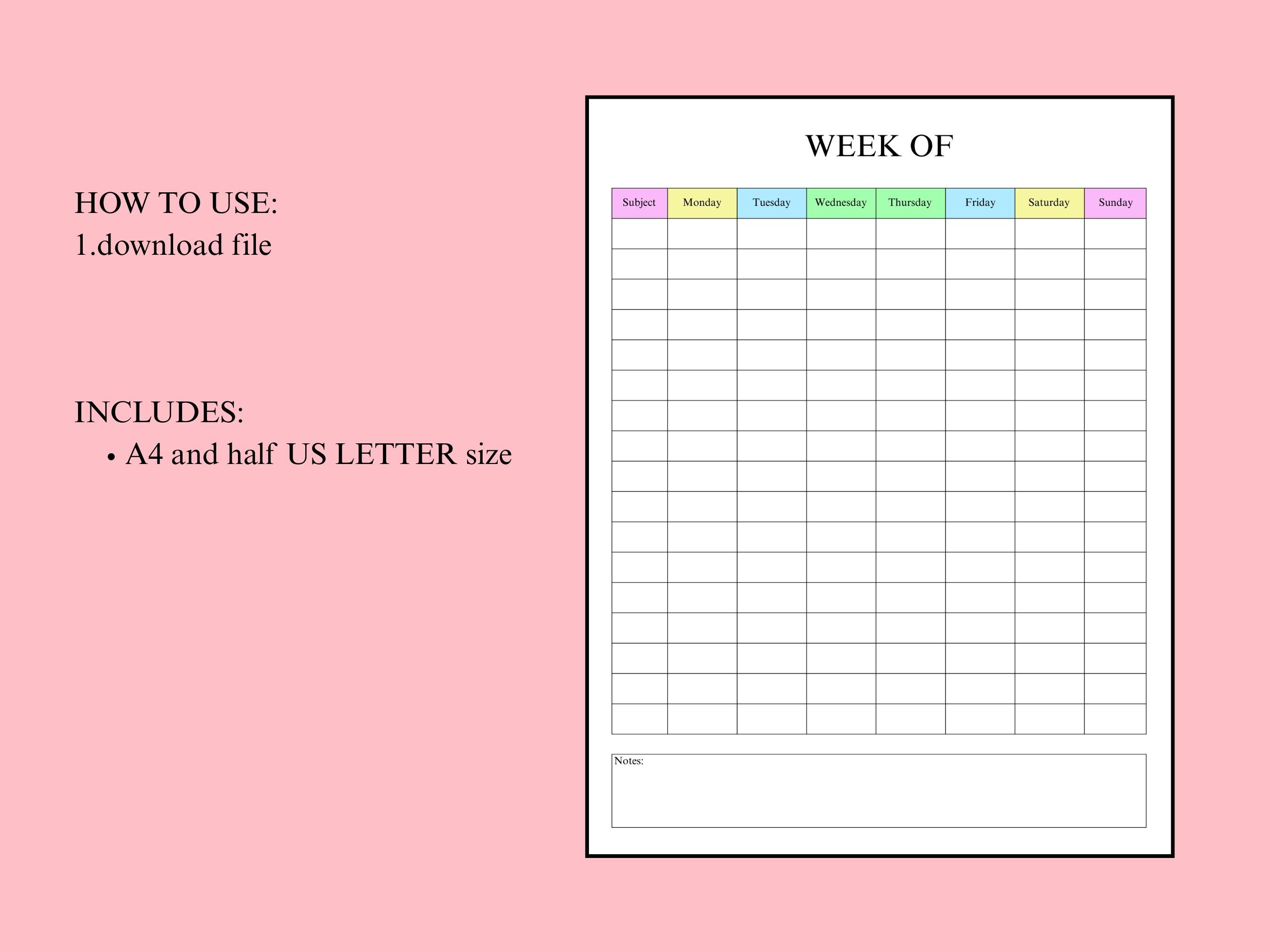 Editable Weekly Planner Printable | Canva Weekly Schedule | Minimal ...