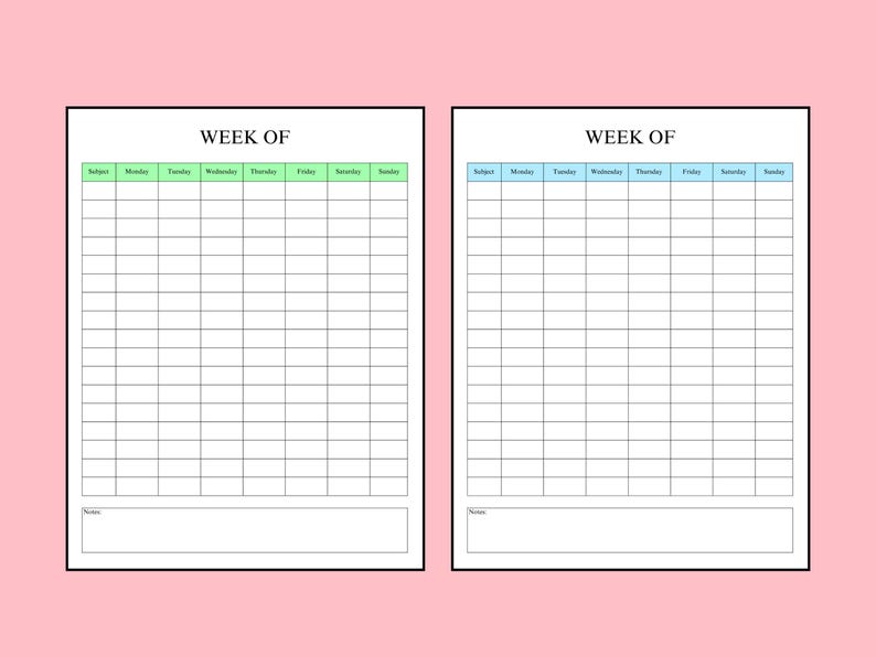 Editable Weekly Planner Printable | Canva Weekly Schedule | Minimal ...