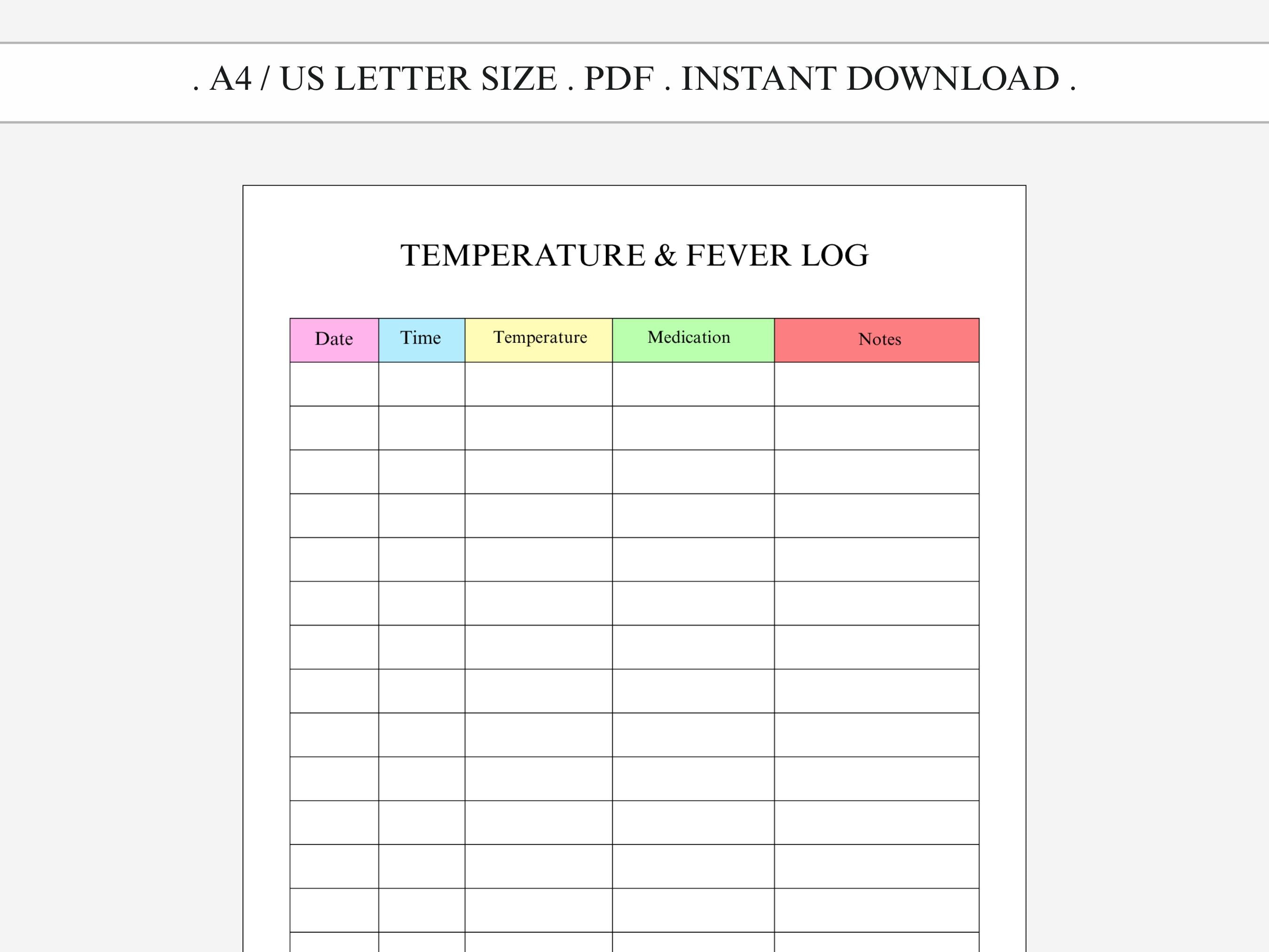 洋書 FEVER CHART **Sunday 50%OFF** Temperature Fever Chart - Etsy
