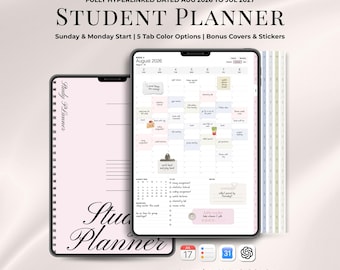 Academic Student Planner 2026-2027, Digital Goodnotes iPad Journal (Digital Download)