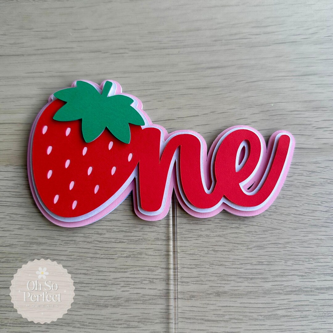 Strawberry One Cake Topper Berry First Birthday Etsy — free download