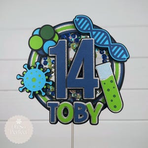 Science Cake Topper | Personalised Name and Age