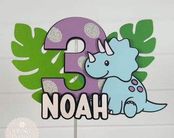 Dinosaur Cake Topper | Personalised Name and Age