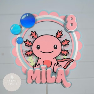 Axolotl Cake Topper | Personalised Name and Age