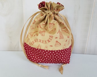 Sock Project Bag: Vintage Knitting