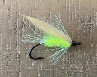 Salmon and Steelhead Flies - Chartreuse Ice Shrimp - Size 1 - Daiichi 2161 Salmon Curved