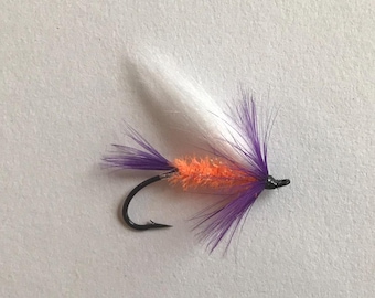 Salmon and Steelhead Flies - Purple Polar Shrimp - Size 1 - Daiichi 2161 Salmon Curved