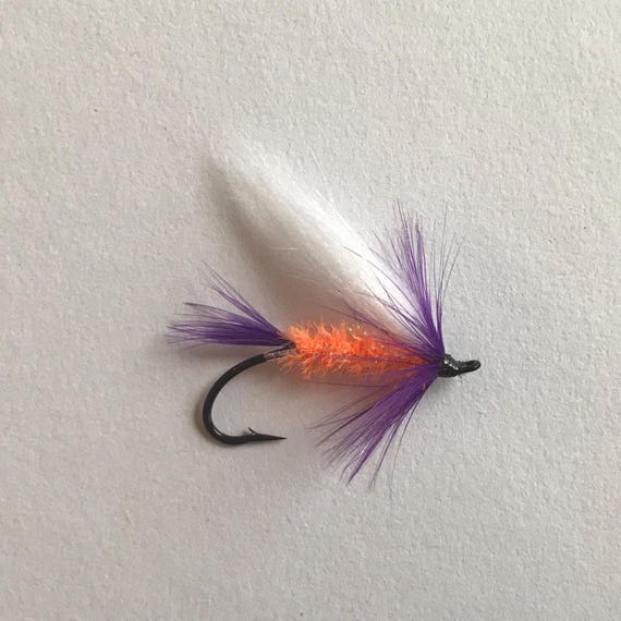 Salmon and Steelhead Flies - Purple Polar Shrimp - Size 1 - Daiichi 2161 Salmon Curved