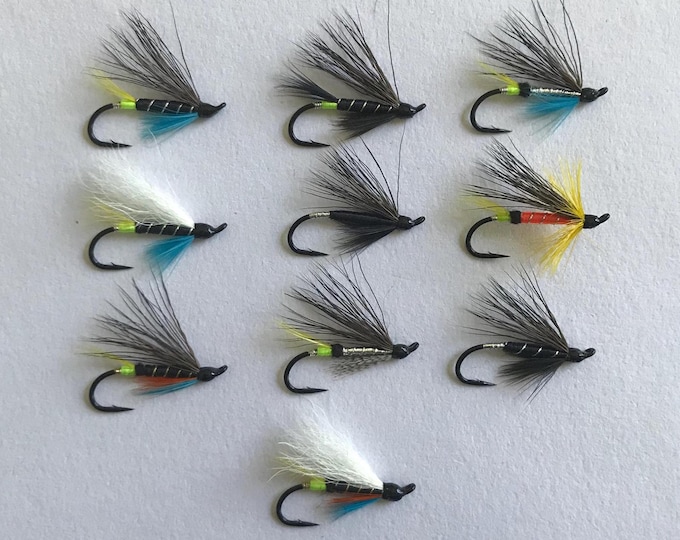 Featured listing image: Traditional Newfoundland Atlantic Salmon Flies - 10 Fly Pattern Set