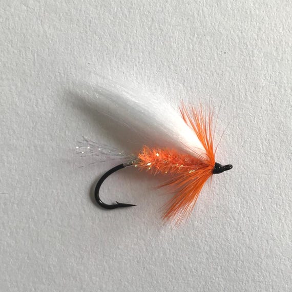 Salmon and Steelhead Flies - Orange Polar Shrimp - Size 1 - Daiichi 2161 Salmon Curved