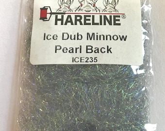 Hareline Ice Dub Dubbing Material - Adds Flash & Sparkle to Your Flies - Minnow Pearl Black