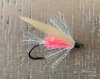 Salmon and Steelhead Flies - Pink Ice Shrimp - Size 1 - Daiichi 2161 Salmon Curved